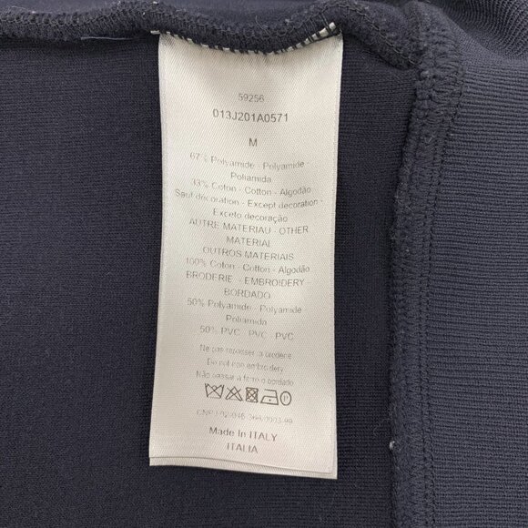 CM0201 Dior Navy Blue Full-Zip Sweatshirt With Logo Patch & Zippered Pockets - Picture 7 of 8